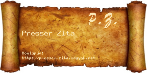 Presser Zita névjegykártya